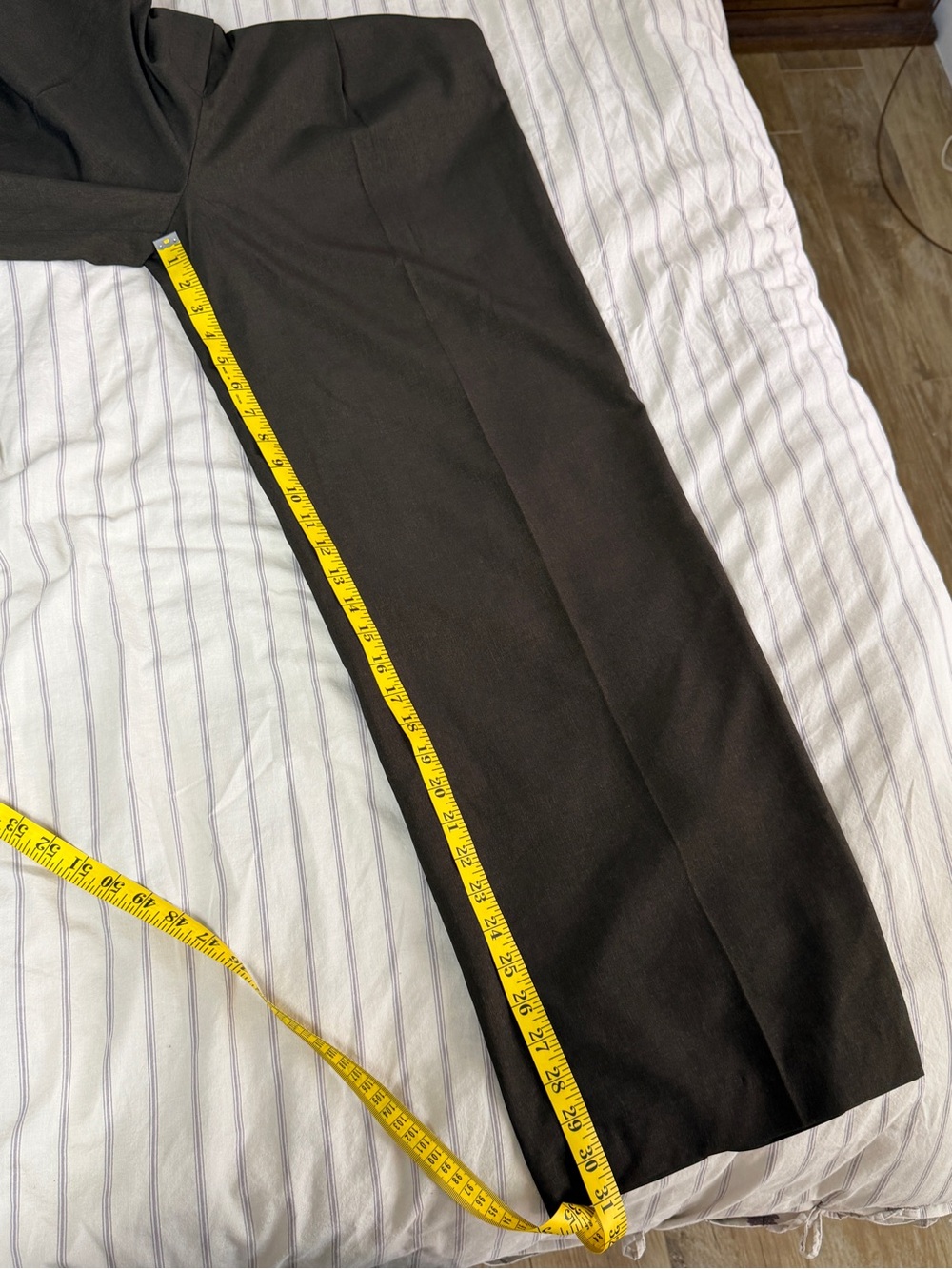 Zara Classic Wide-Leg Pants - Dark Brown - Picture 4 of 7